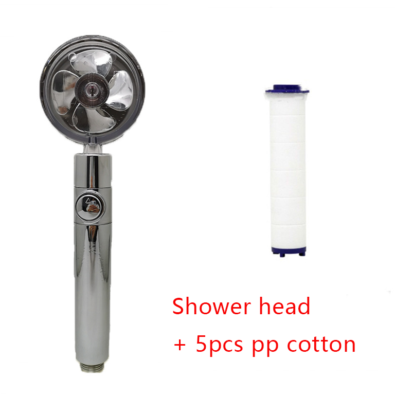 Shower Head Water Saving Flow 360 Degrees Rotating With Small Fan