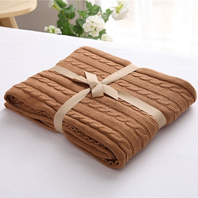 Cotton High Quality Blanket Handmade Soft Knitted