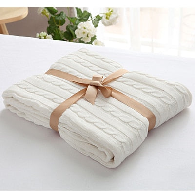 Cotton High Quality Blanket Handmade Soft Knitted