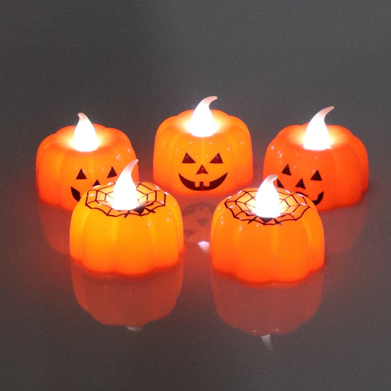 Pumpkin Candle Lights Warm White