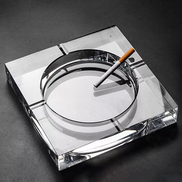 Tranparent Square Shape Ashtray Cigar