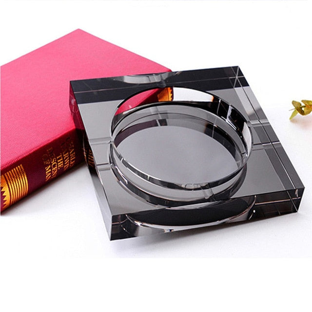 Tranparent Square Shape Ashtray Cigar