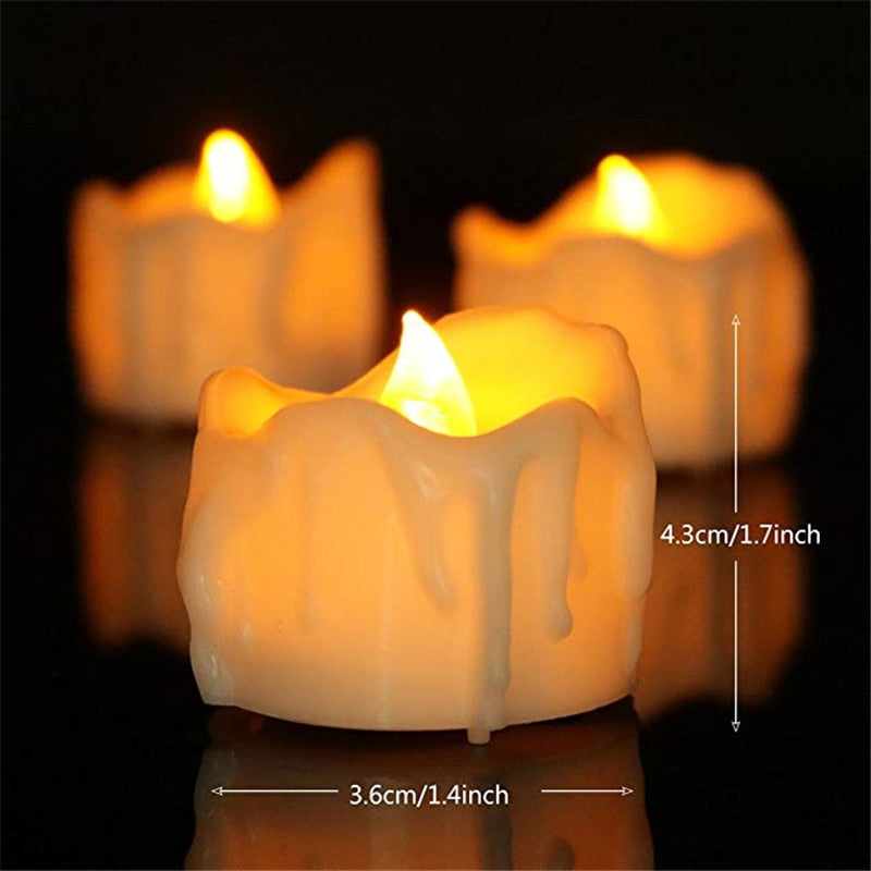Pack of 6 Flickering LED Candles with Timer
