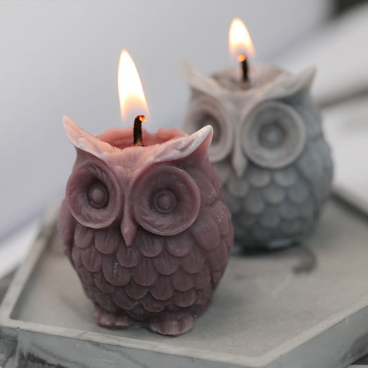 3D Owl Candle Mold Silicone Plaster Wax