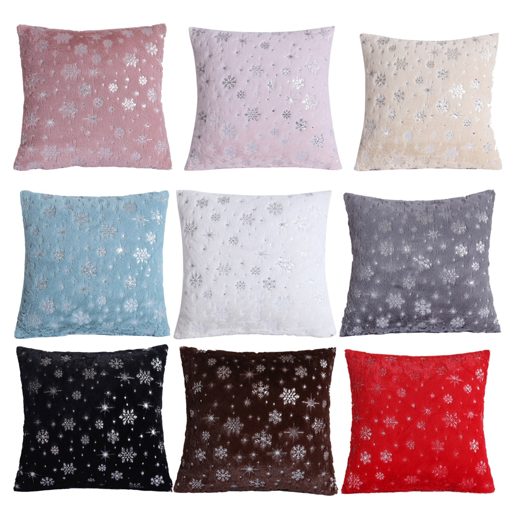 Solid Decorative Pillows Snow Snowflake