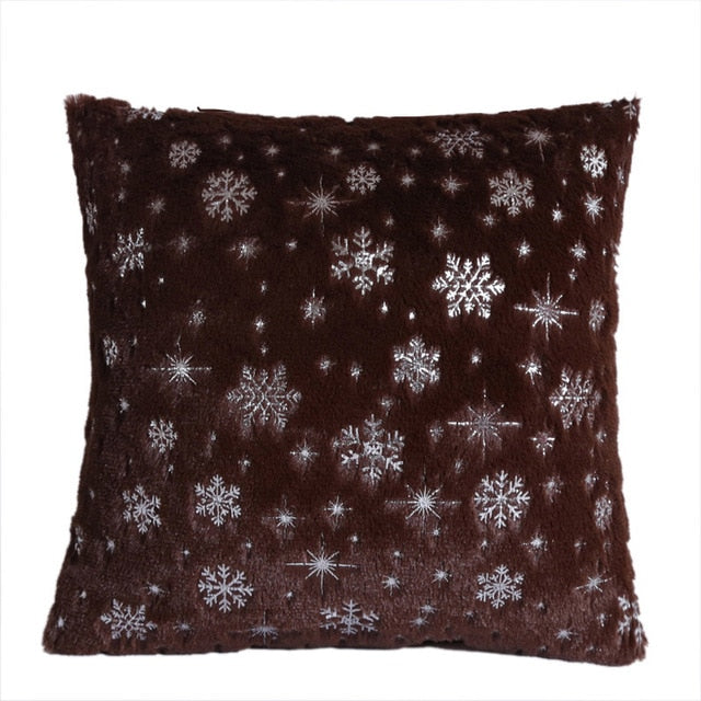 Solid Decorative Pillows Snow Snowflake
