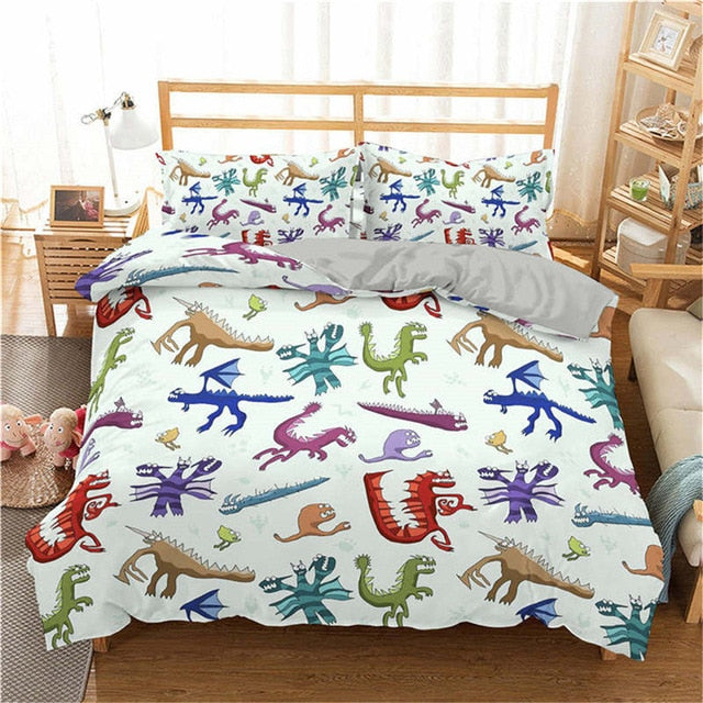 3d Dinosaur Family Bedding Set