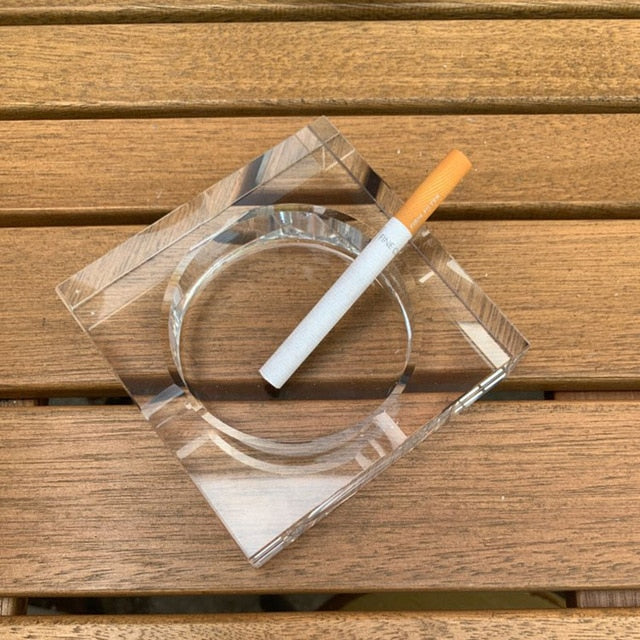 Tranparent Square Shape Ashtray Cigar