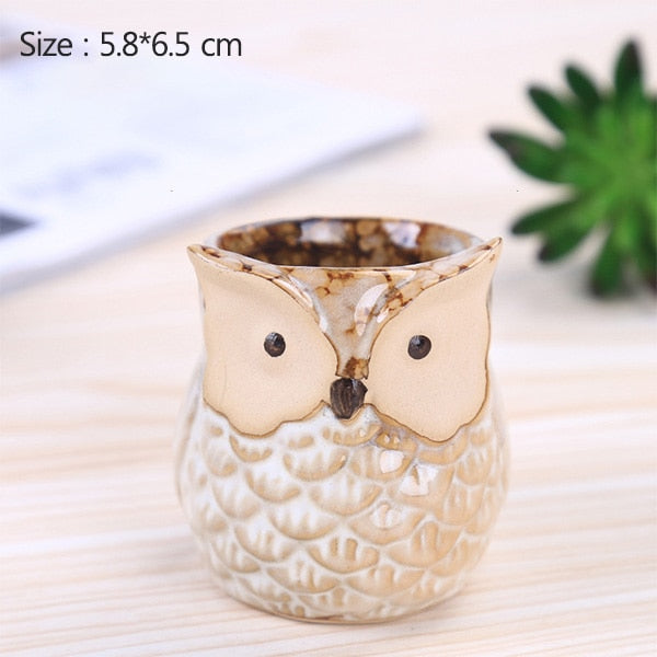 Ceramic Owl Shape Succulent Flower Pot