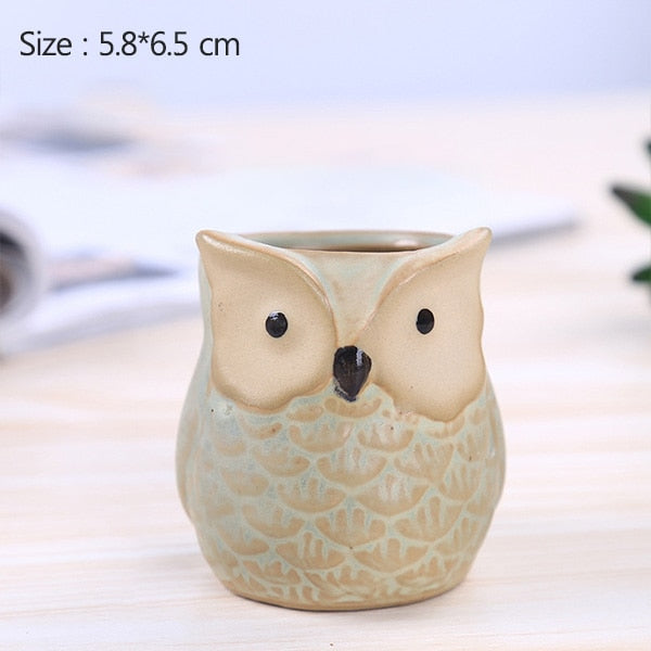 Ceramic Owl Shape Succulent Flower Pot