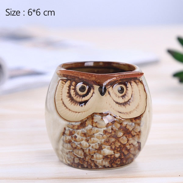 Ceramic Owl Shape Succulent Flower Pot