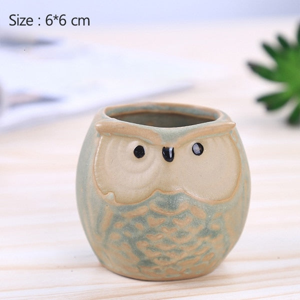 Ceramic Owl Shape Succulent Flower Pot