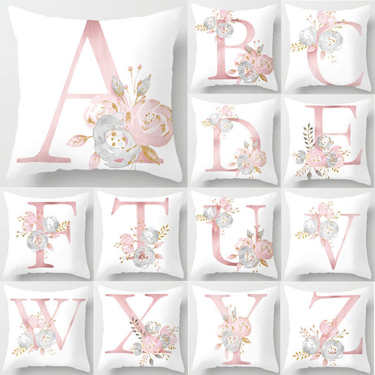 Pillow Letters Pink Floral Cushions