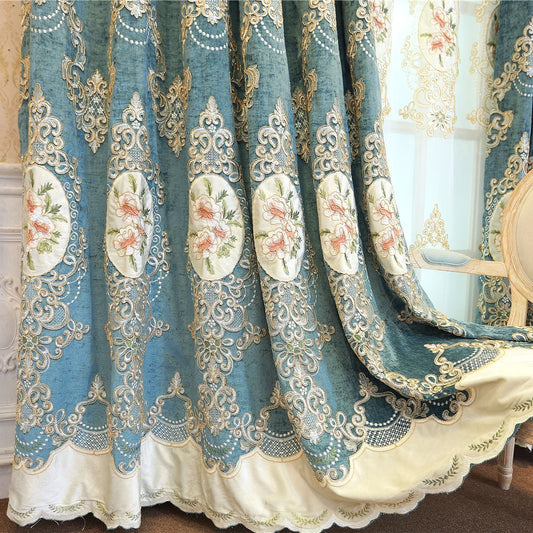 Embroidered Floral Curtains For The Living Room