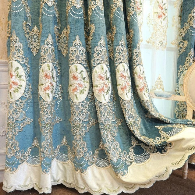 Embroidered Floral Curtains For The Living Room