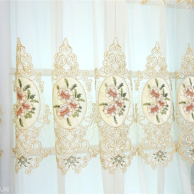 Embroidered Floral Curtains For The Living Room