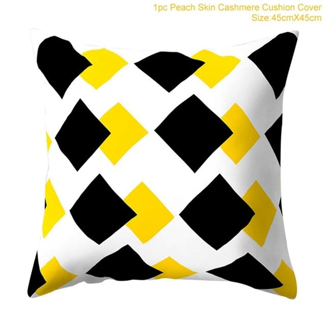 Geometric Pattern Square Cushion Cover