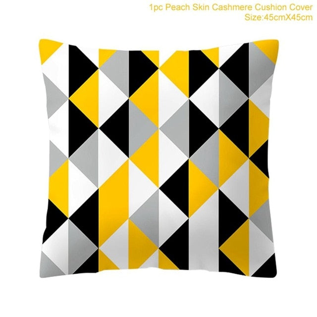 Geometric Pattern Square Cushion Cover