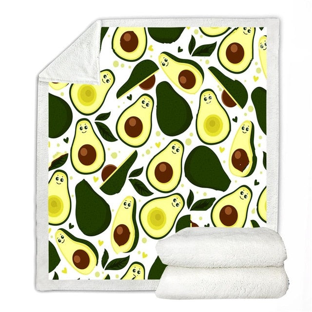 Avocado Sherpa Blanket Thin Quilt