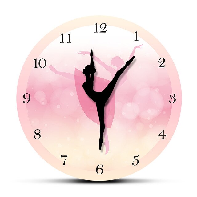 Ballet Girl Princess Pink Wall Clock