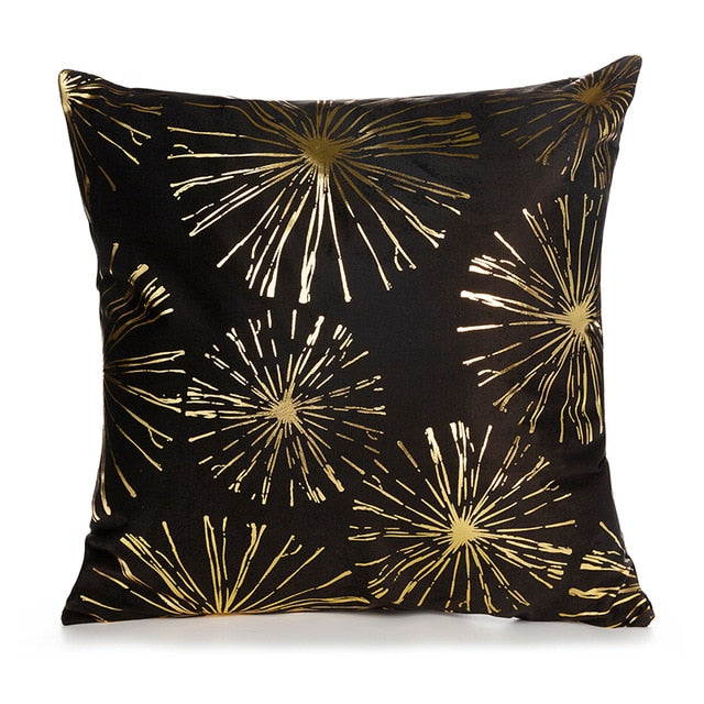 RULDGEE Gold Pillow Case Black And White Golden