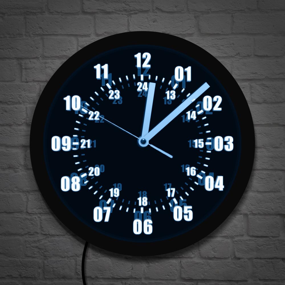 Military Time Display Wall Clock
