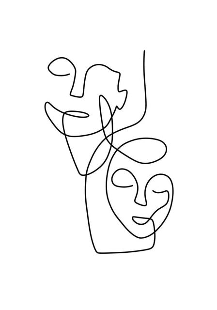 Modern Abstract Art Picture Line Drawing