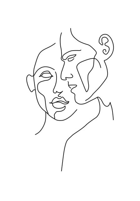 Modern Abstract Art Picture Line Drawing