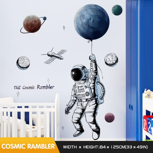 Space theme astronaut wall sticker