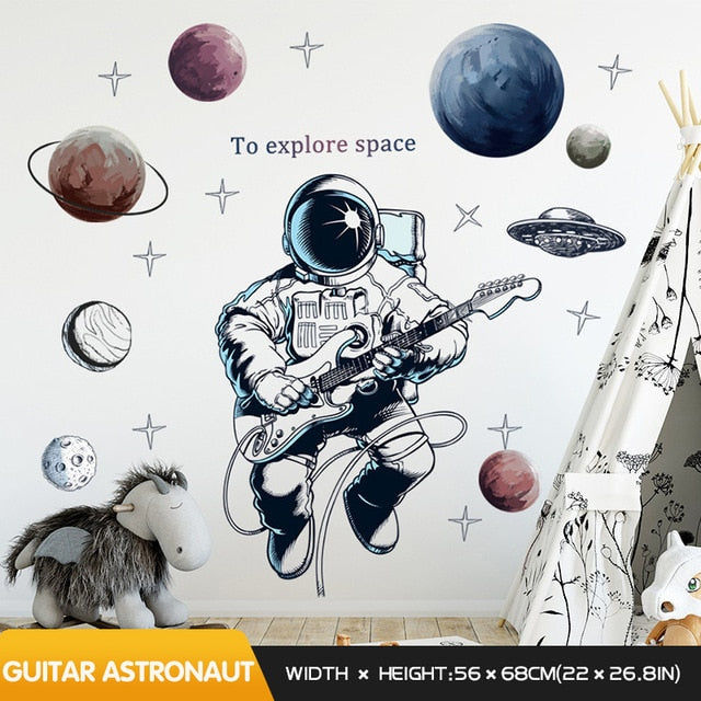 Space theme astronaut wall sticker