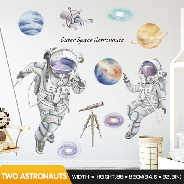 Space theme astronaut wall sticker