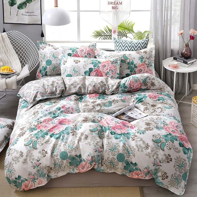 Heart Tropical Print Lovers Bed Cover