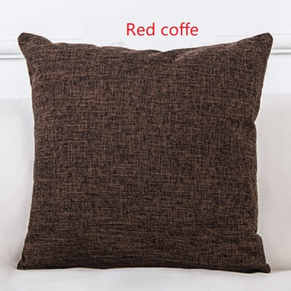 Solid Linen Sofa Waist Cushion Cover