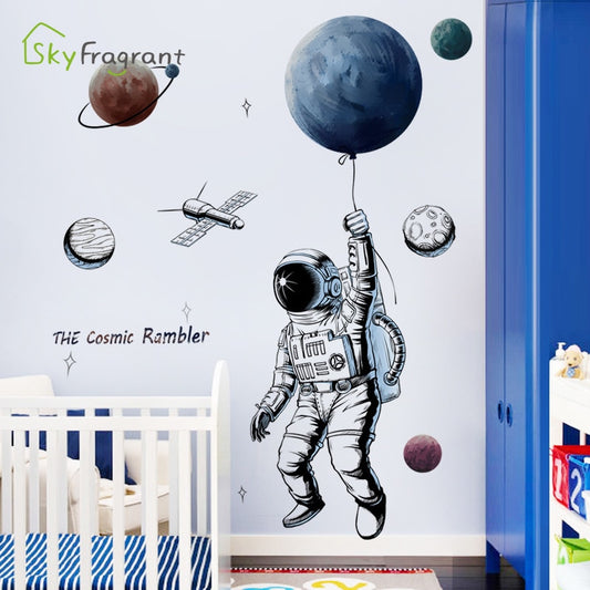 Space theme astronaut wall sticker
