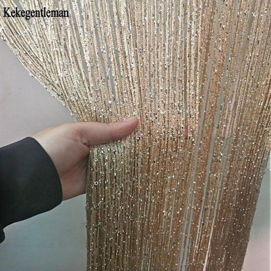 Curtain Shiny Tassel Line Curtains Valance