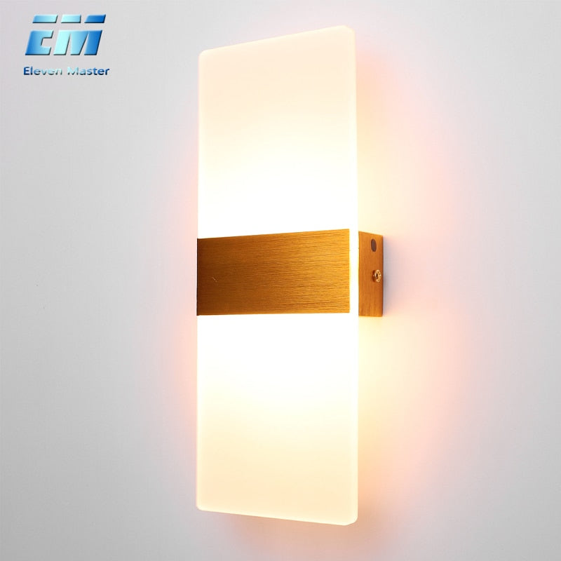 Led Acrylic Wall Lamp AC85-265V Long warm white