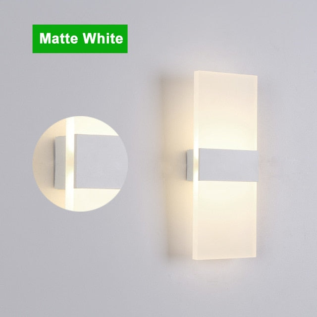 Led Acrylic Wall Lamp AC85-265V Long warm white