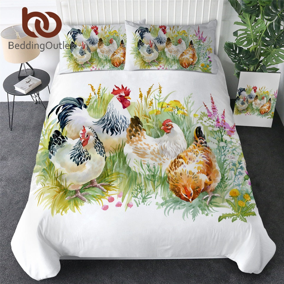 Chicken Duvet Cover With Pillowcase
