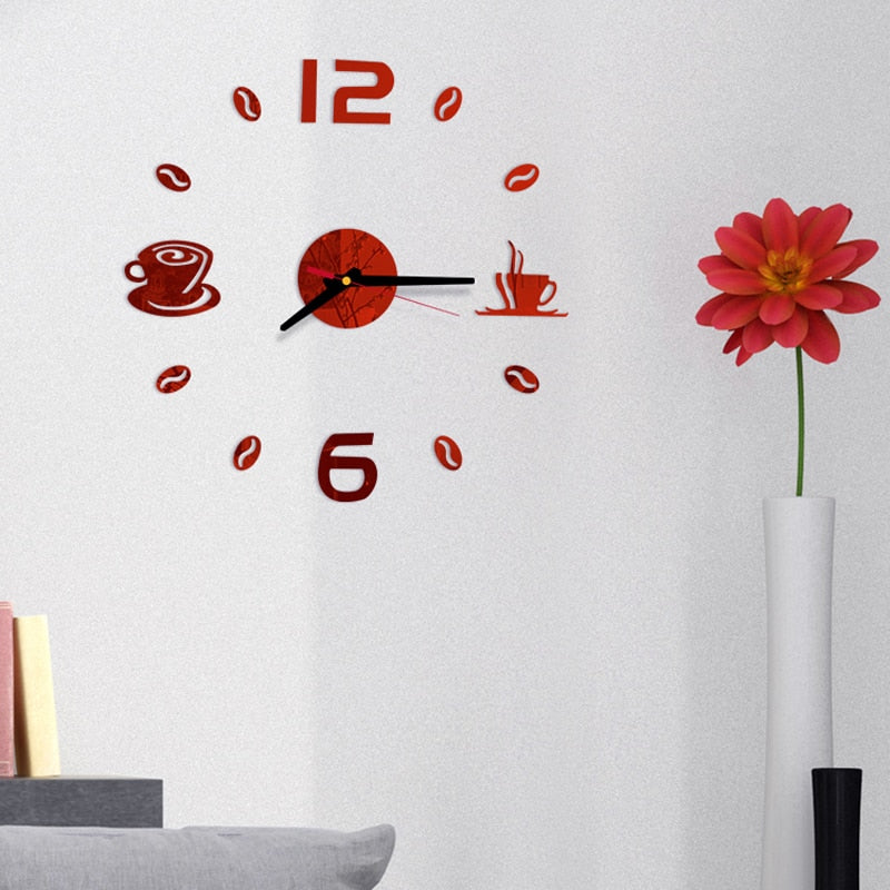 3D Mirror Wall Clock Modern Design