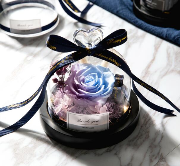 Exclusive Rose In Glass Dome With Lights