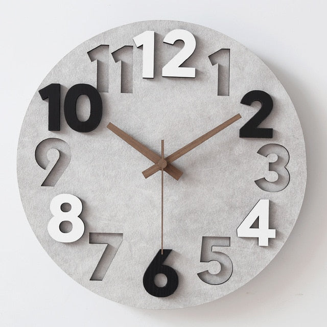 Modern 3d Wall Clock Wood Clock Art