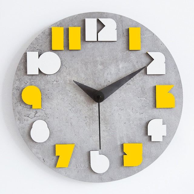 Modern 3d Wall Clock Wood Clock Art