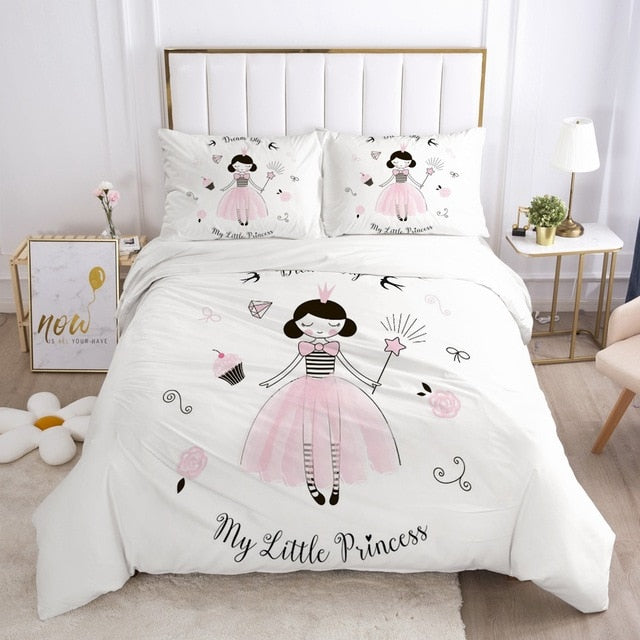 Girls Princess Cartoon Bedding Set