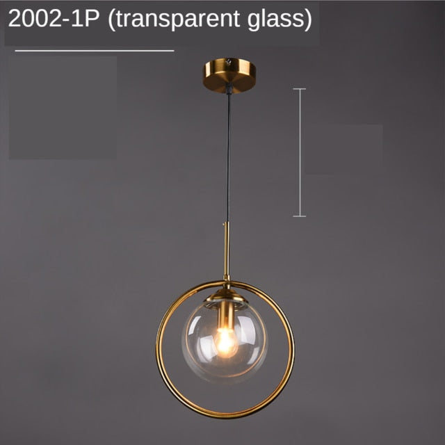 Modern Glass Ball Pendant Lighting Fixture