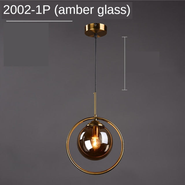 Modern Glass Ball Pendant Lighting Fixture