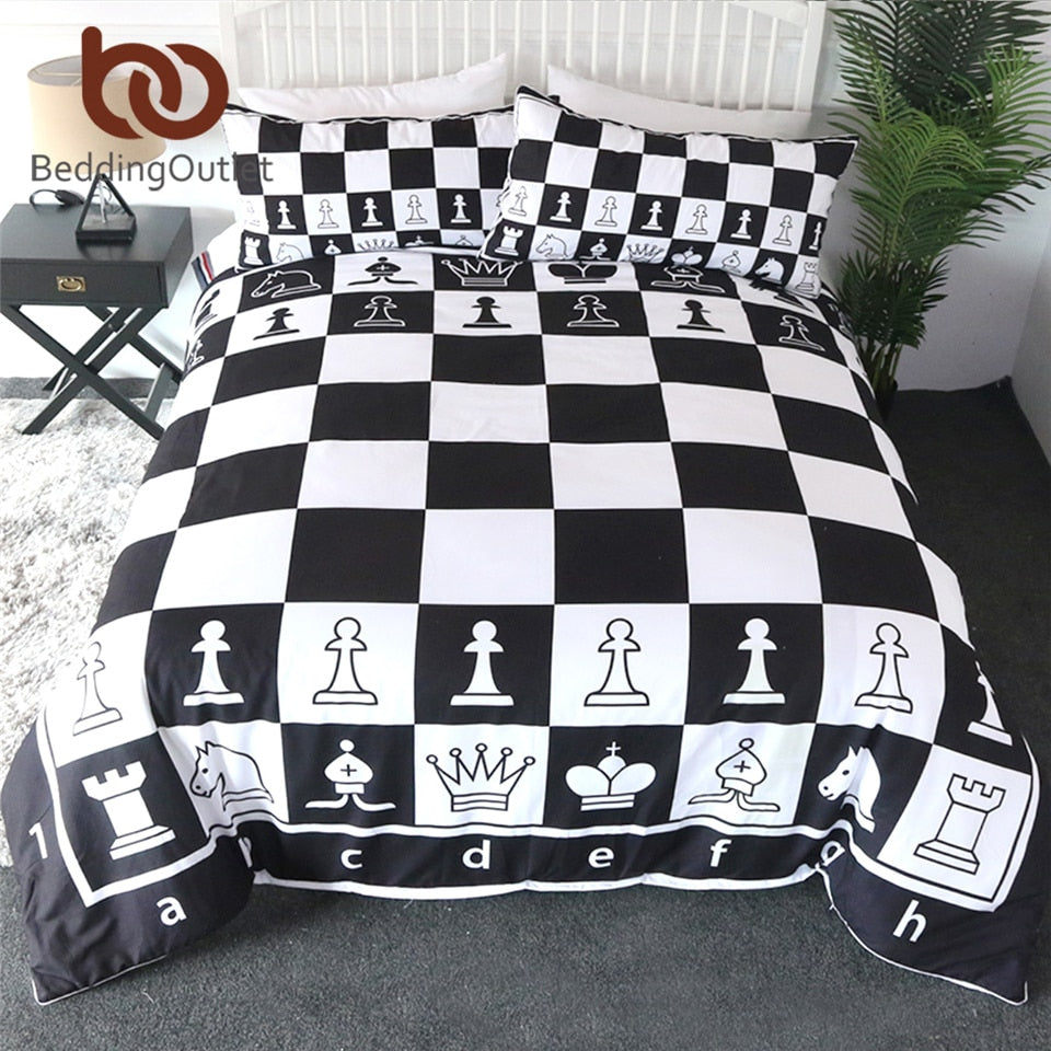 Chess Board Bedding Set Bedspreads