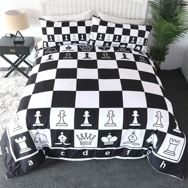 Chess Board Bedding Set Bedspreads