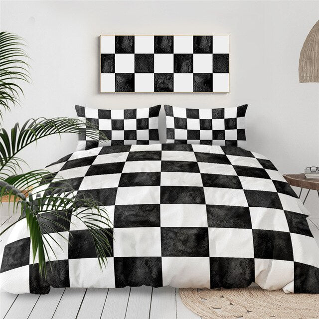 Chess Board Bedding Set Bedspreads