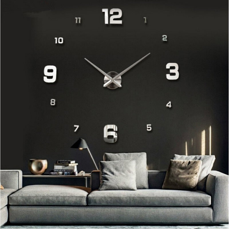 Large Wall Clock Watch 3D Stickers