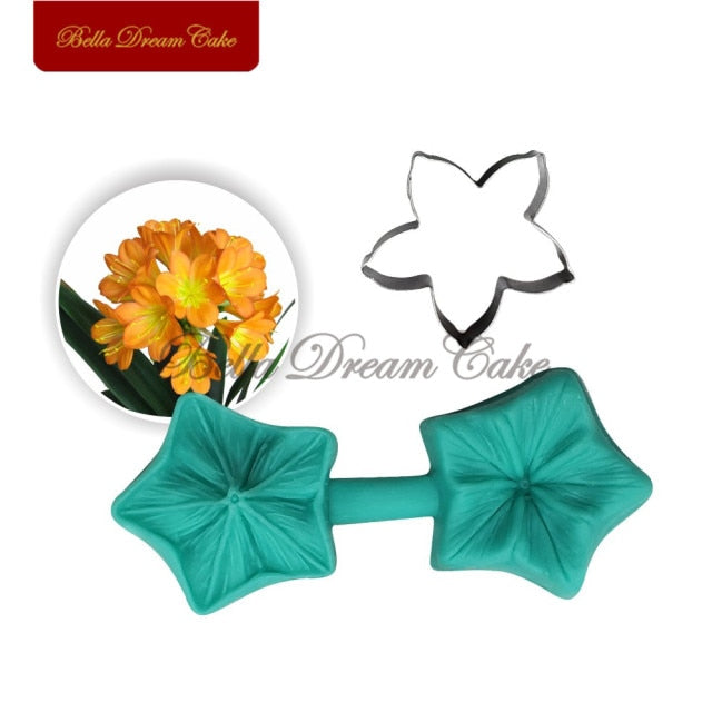 Flower Veiner Silicone Molds With Stainless Steel Cutter